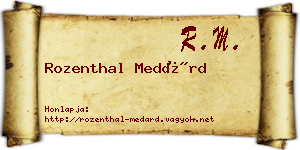 Rozenthal Medárd névjegykártya